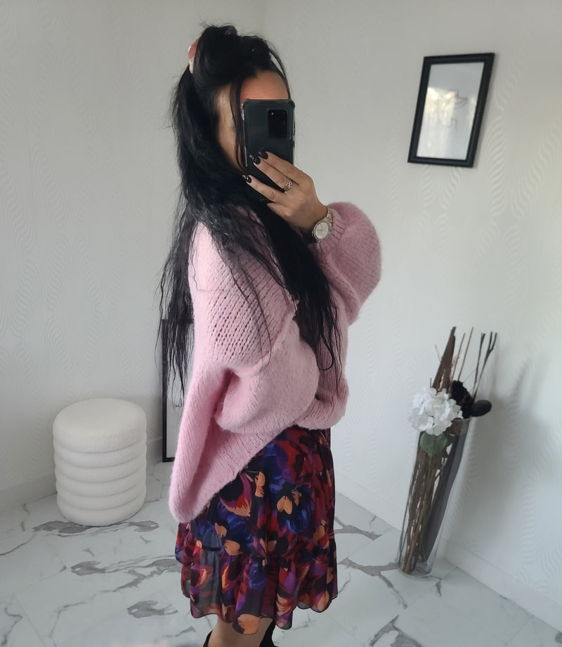 Pull oversize LOUANE rose