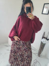 Pull oversize LOUANE burgundy