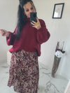 Pull oversize LOUANE burgundy
