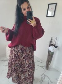 Pull oversize LOUANE burgundy