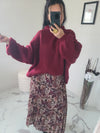 Pull oversize LOUANE burgundy