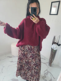 Pull oversize LOUANE burgundy