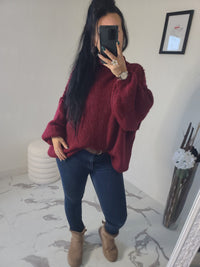 Pull oversize LOUANE burgundy