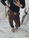 Pantalon AMOUR en velours marron