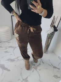 Pantalon AMOUR en velours marron