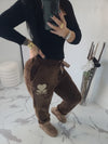 Pantalon AMOUR en velours marron
