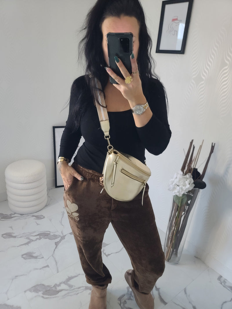 Pantalon AMOUR en velours marron