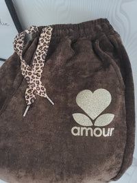 Pantalon AMOUR en velours marron