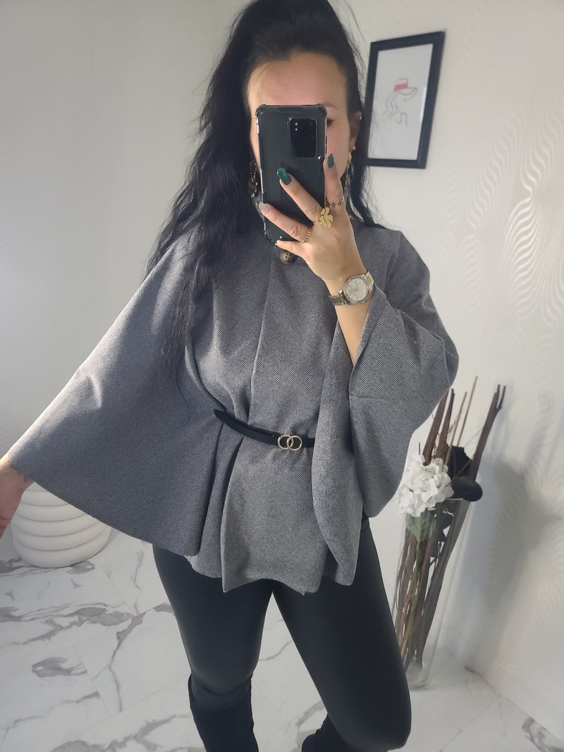 Manteau cape ALICIA en flanelle