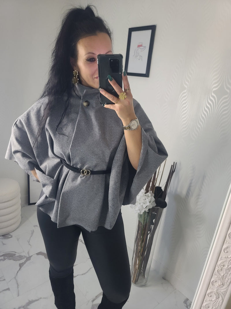 Manteau cape ALICIA en flanelle