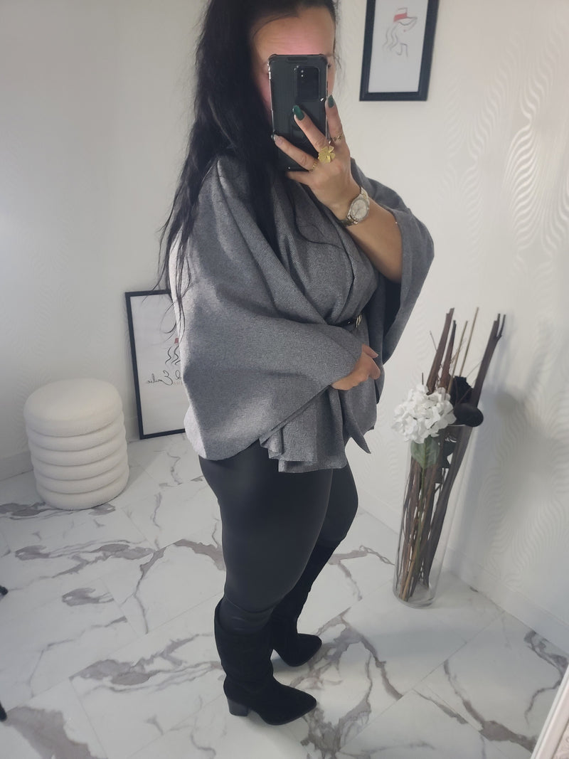 Manteau cape ALICIA en flanelle