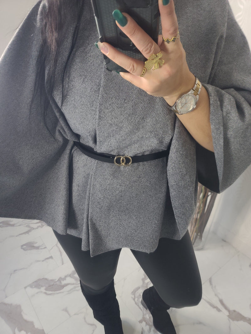 Manteau cape ALICIA en flanelle