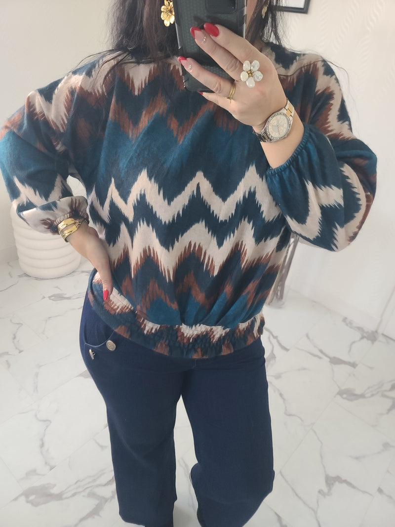 Blouse ANDREA vert canard