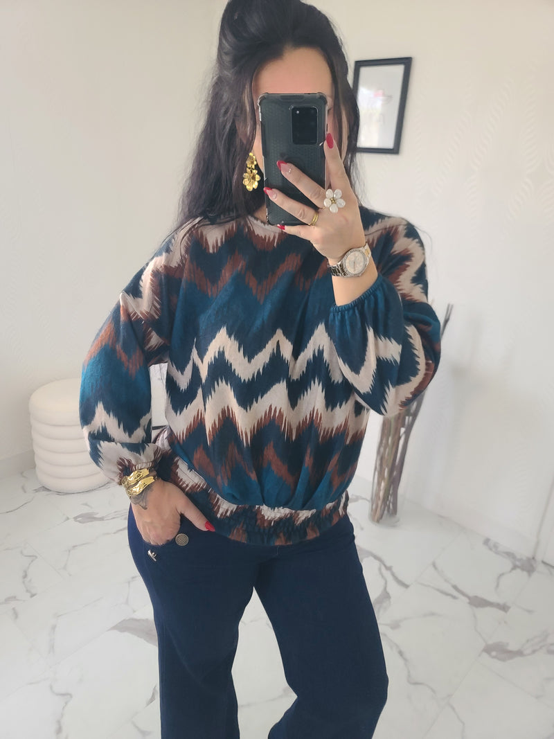 Blouse ANDREA vert canard