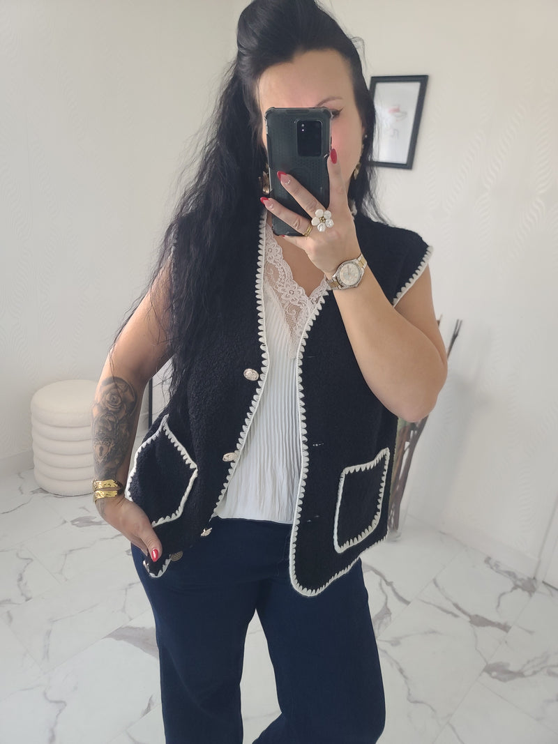 Gilet moumoute BROOKLYN noir