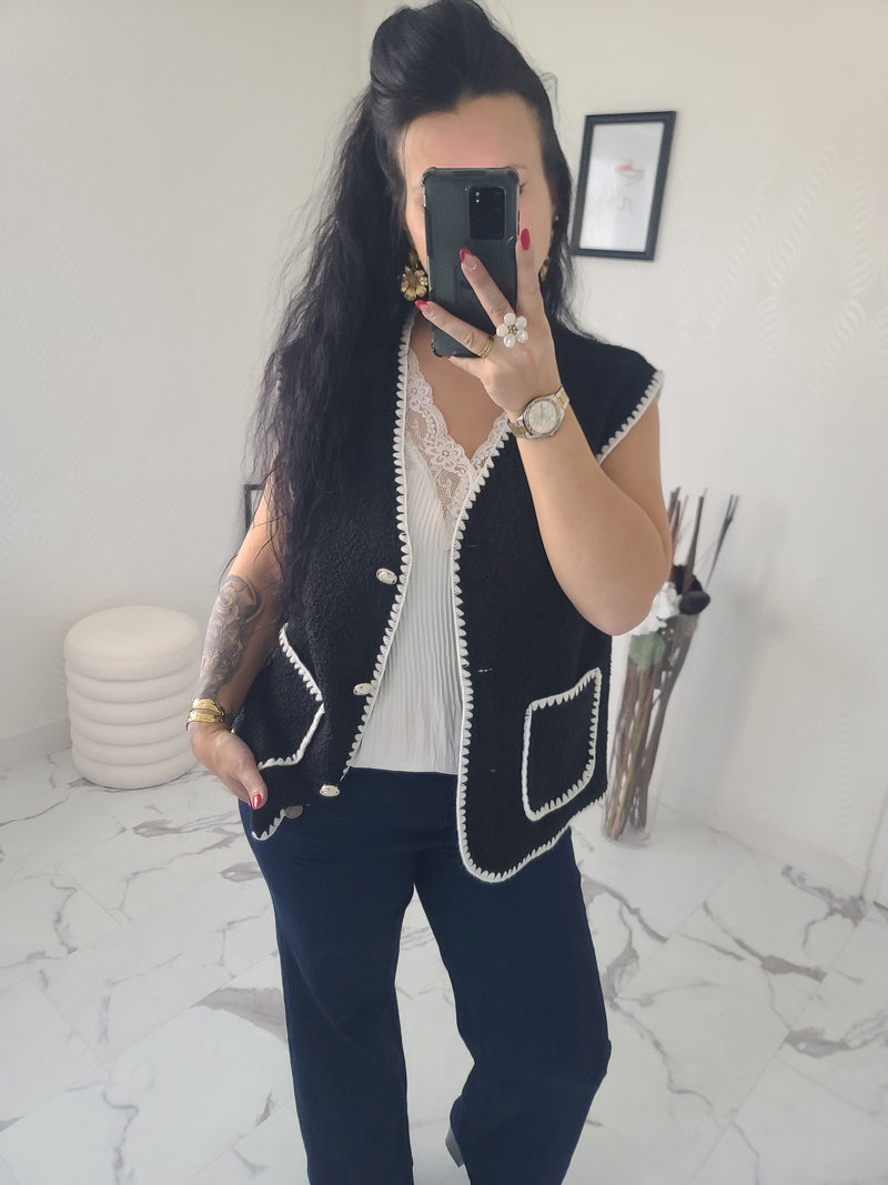 Gilet moumoute BROOKLYN noir