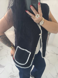 Gilet moumoute BROOKLYN noir