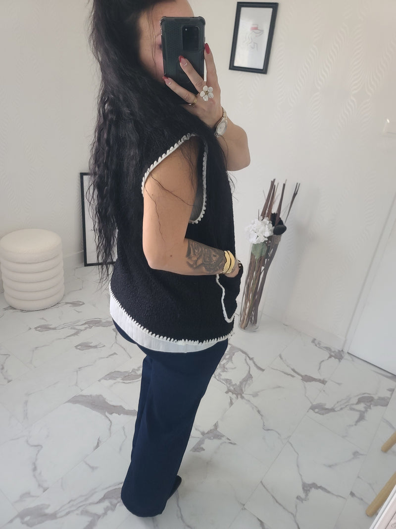 Gilet moumoute BROOKLYN noir