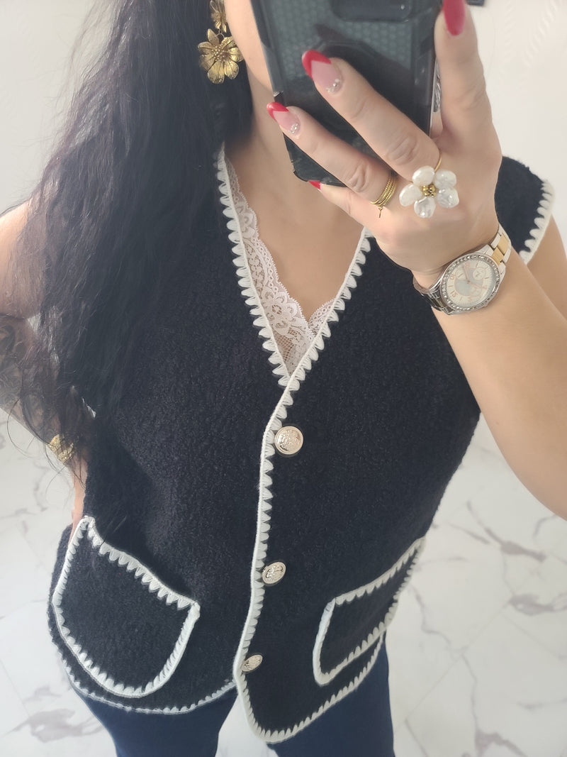 Gilet moumoute BROOKLYN noir