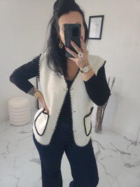 Gilet moumoute BROOKLYN blanc