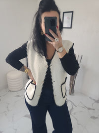 Gilet moumoute BROOKLYN blanc