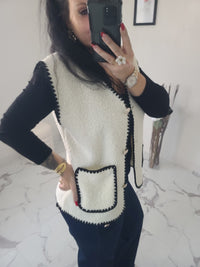 Gilet moumoute BROOKLYN blanc