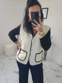 Gilet moumoute BROOKLYN blanc