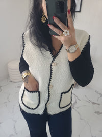Gilet moumoute BROOKLYN blanc