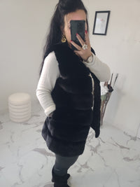 Manteau BRAYDEN fausse fourrure noir