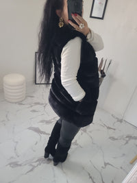 Manteau BRAYDEN fausse fourrure noir