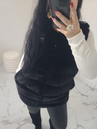 Manteau BRAYDEN fausse fourrure noir