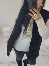 Manteau BRAYDEN fausse fourrure noir