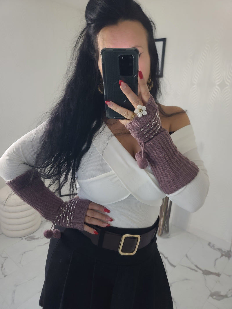 Mitaines ZOE vieux rose