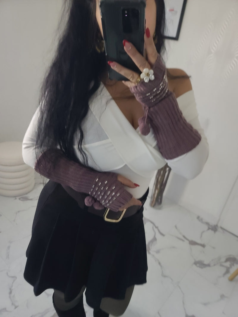 Mitaines ZOE vieux rose