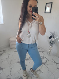 Pantalon CLEO bleu ciel