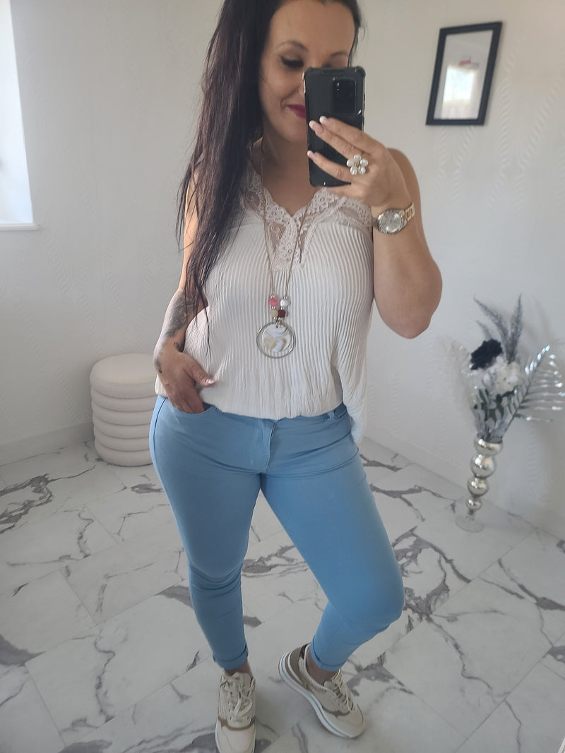 Pantalon CLEO bleu ciel