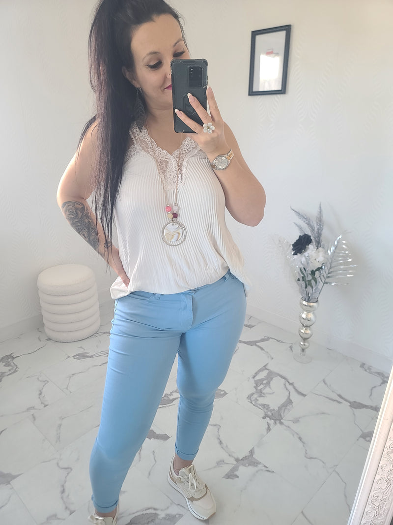 Pantalon CLEO bleu ciel