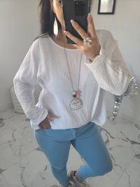 Top+Collier IMANI blanc