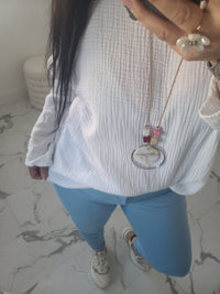 Top+Collier IMANI blanc