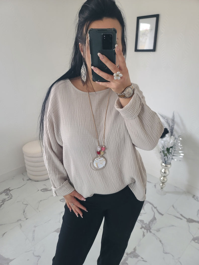 Top+Collier IMANI beige