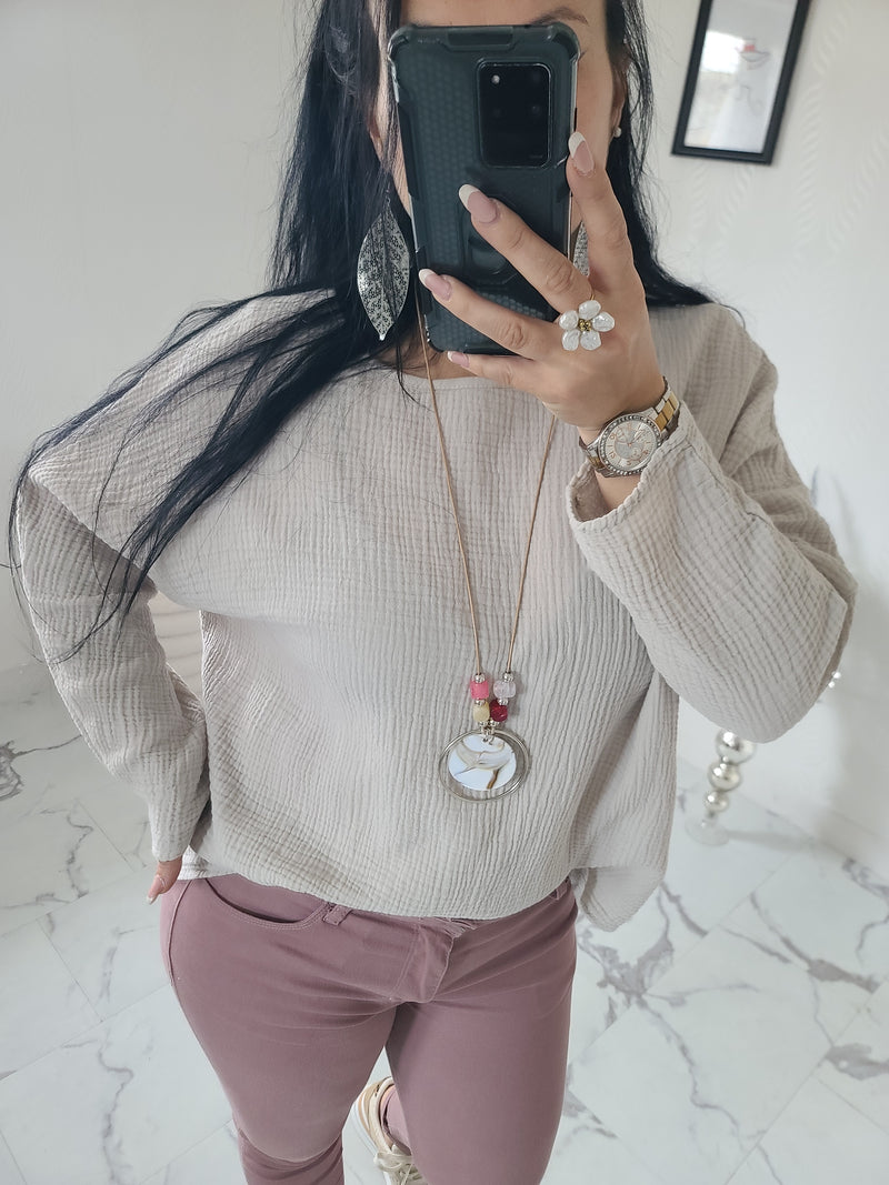 Top+Collier IMANI beige