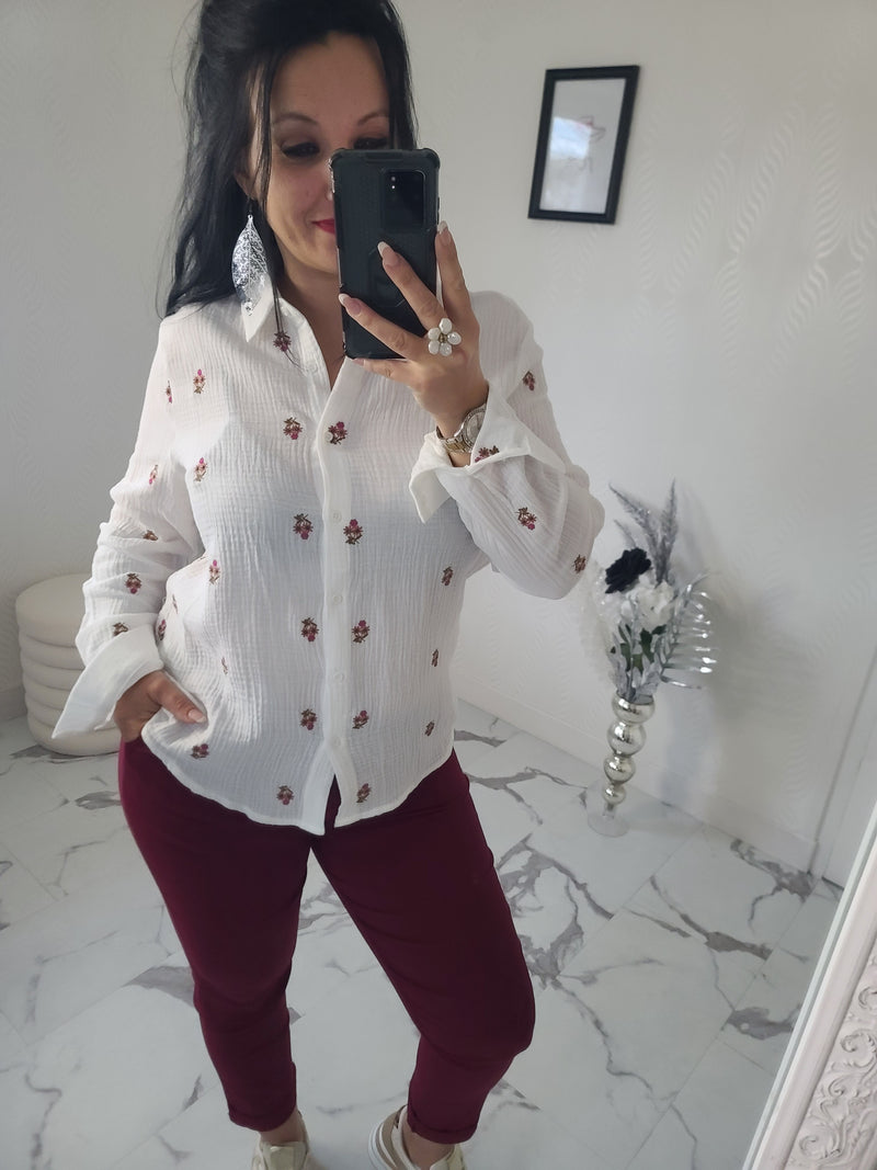 Chemise broderie ELZA
