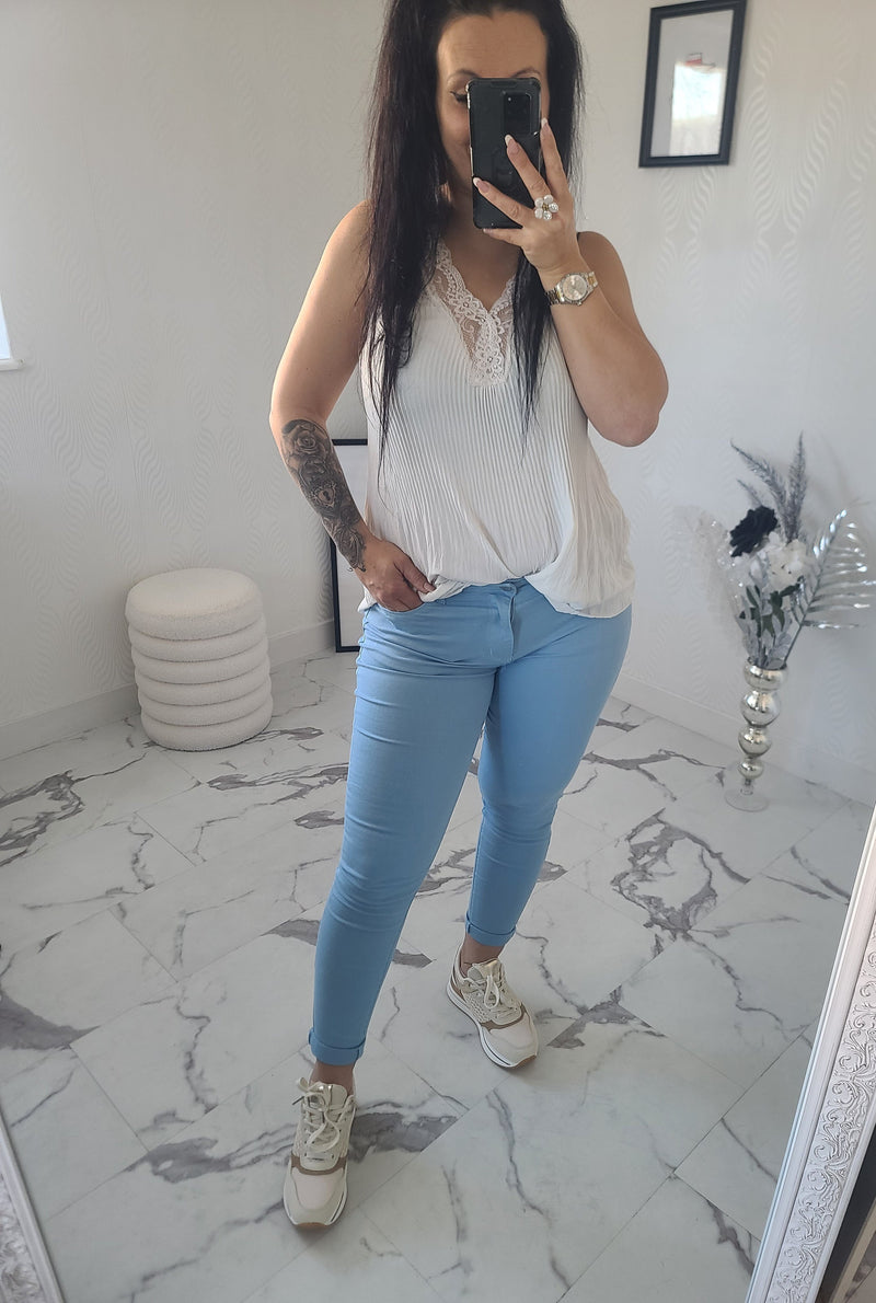 Pantalon CLEO bleu ciel