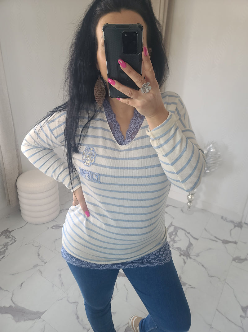 T-shirt ROSA bleu ciel