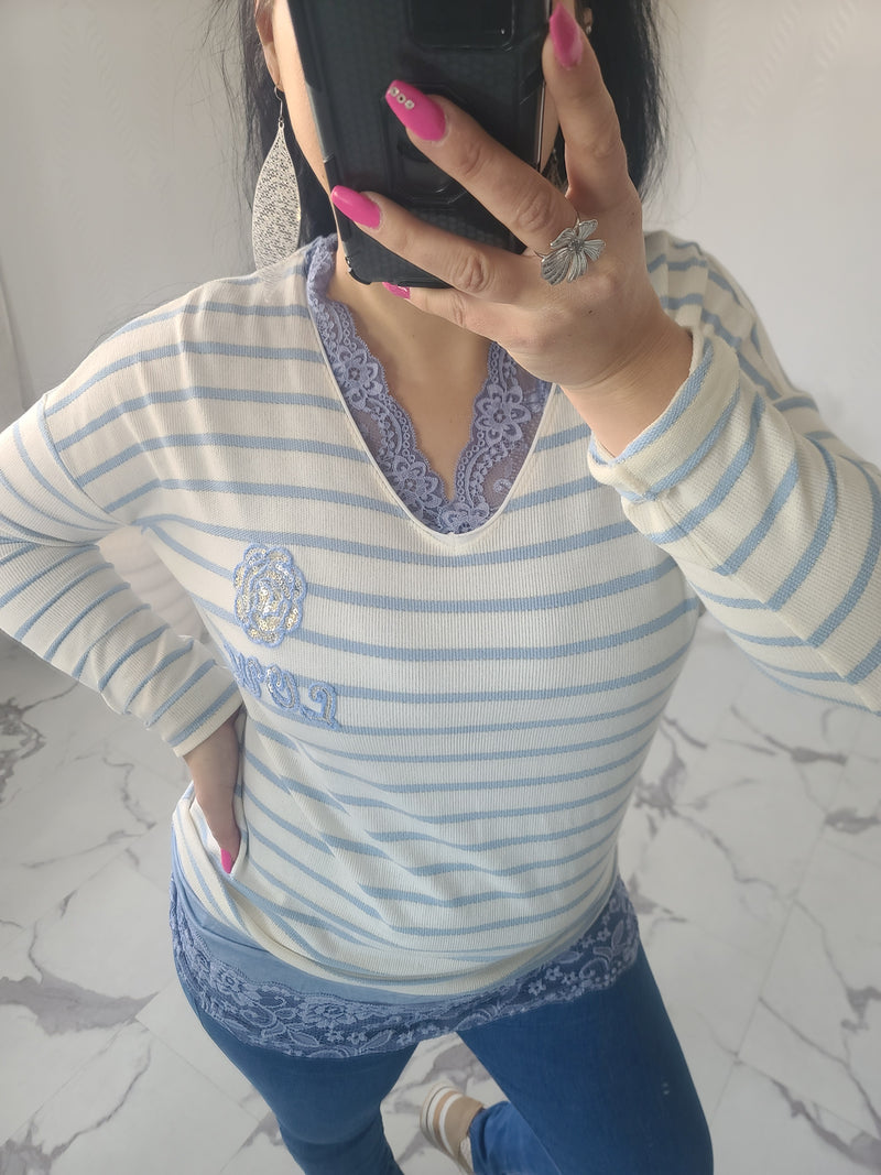 T-shirt ROSA bleu ciel