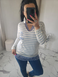 Rouleau débardeur dentelle LOAN bleu jeans