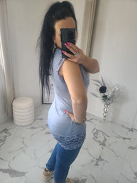 Rouleau débardeur dentelle LOAN bleu jeans