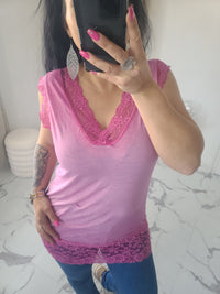 Rouleau débardeur dentelle LOAN fuchsia