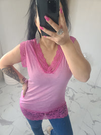 Rouleau débardeur dentelle LOAN fuchsia