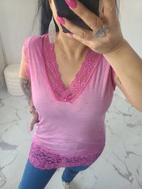 Rouleau débardeur dentelle LOAN fuchsia